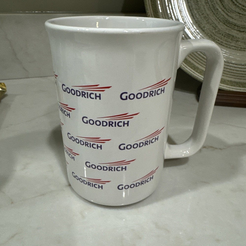 BF Goodrich Ceramic White Coffee Tea Mug 4 in tall